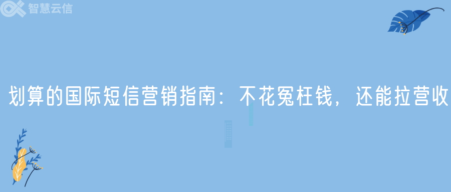 划算的国际短信营销指南：不花冤枉钱，还能拉营收