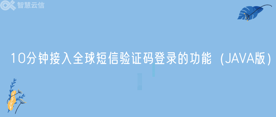 10分钟接入全球短信验证码登录的功能（JAVA版）(图1)