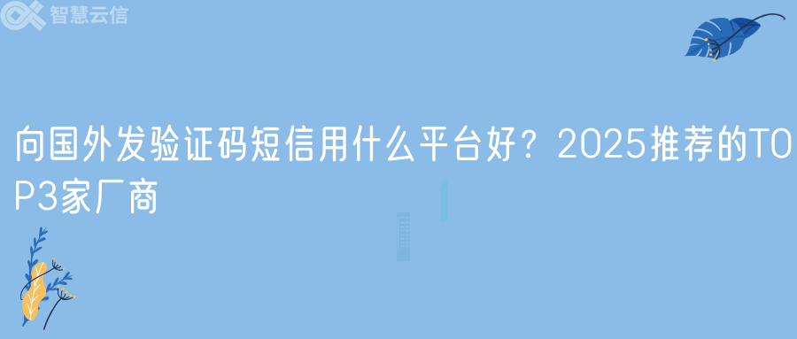 向国外发验证码短信用什么平台好？2025推荐的TOP3家厂商