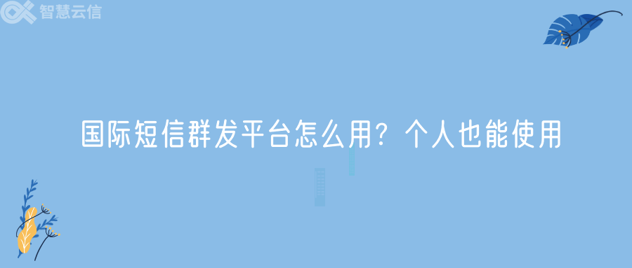 国际短信群发平台怎么用?个人也能使用