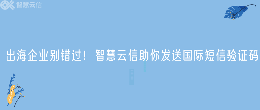 出海企业别错过！智慧云信助你发送国际短信验证码(图1)