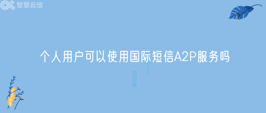 个人用户可以使用国际短信A2P服务吗(图1)